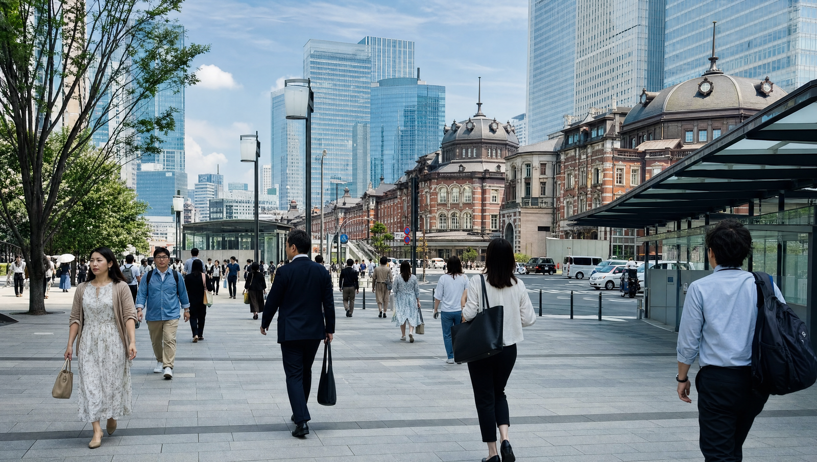 東京の街並みと通いやすいエリアのイメージ